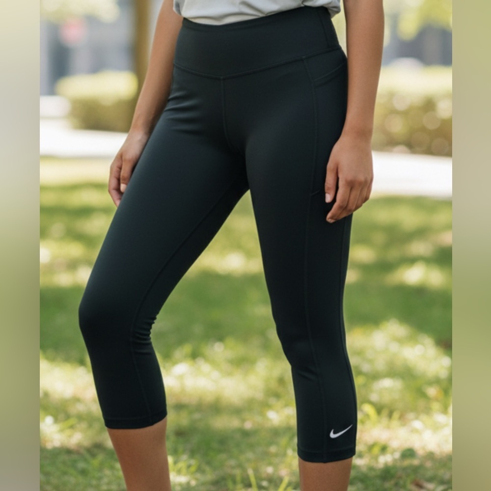 Nike Dri-FIT Black Leggings, cropped, size Small, Good Condition